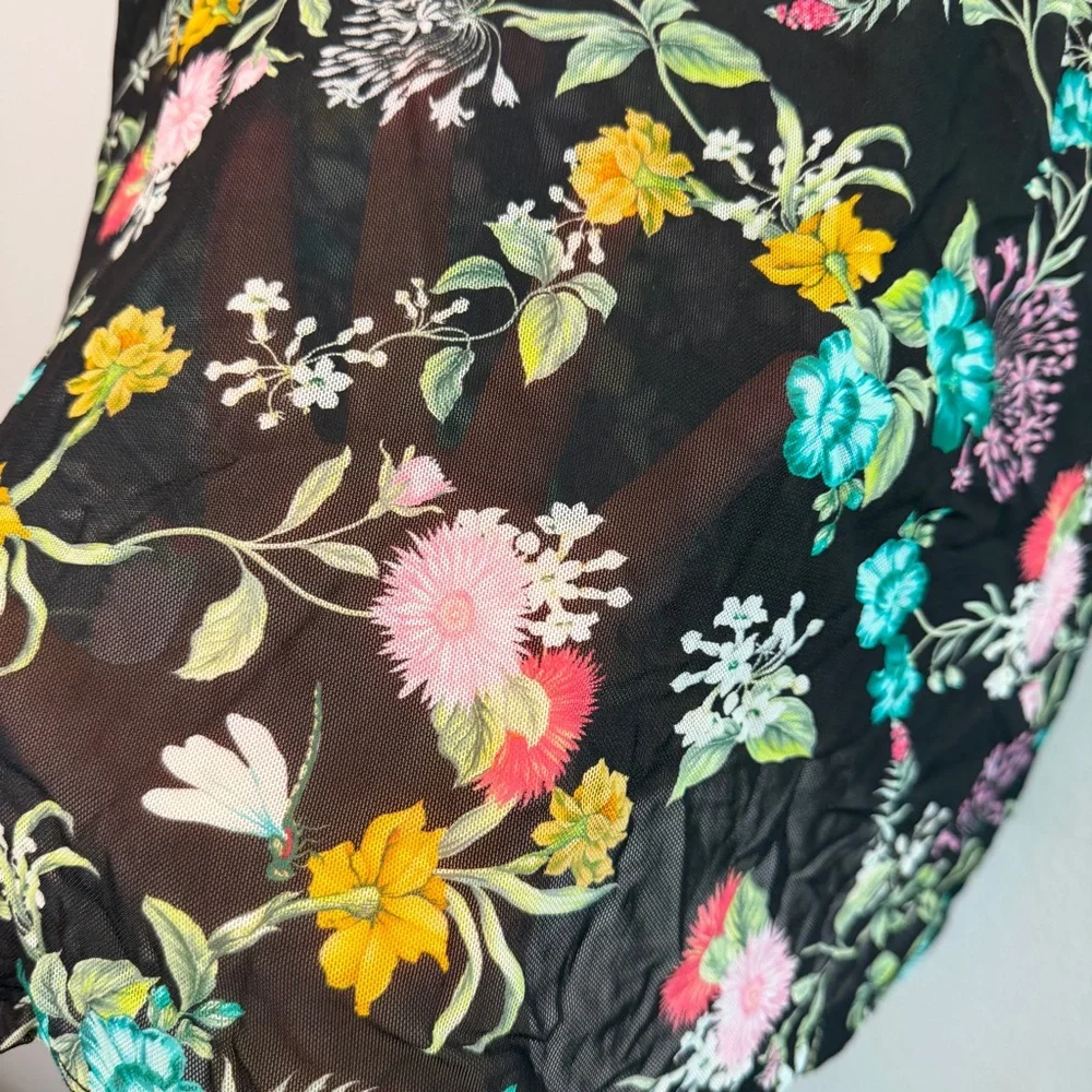 Johnny Was Floral Elsinore Mesh Tee Size XL - Picture 6 of 6